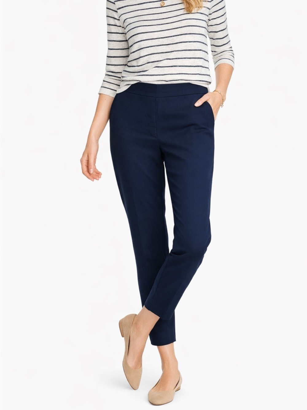J.Crew Factory Navy Ankle Pants Size 12 Slim Fit Workwear Career Trousers